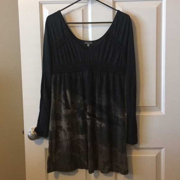 ANM Tops - Boho Babydoll Black Oversized Tunic Top Blouse